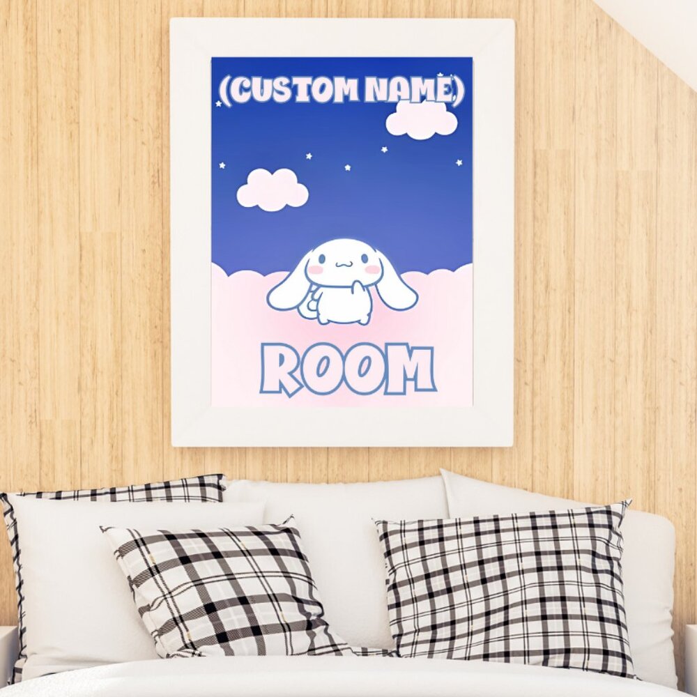 Custom Name & Room Cinnamoroll Poster – 18"x24" ☁️💙